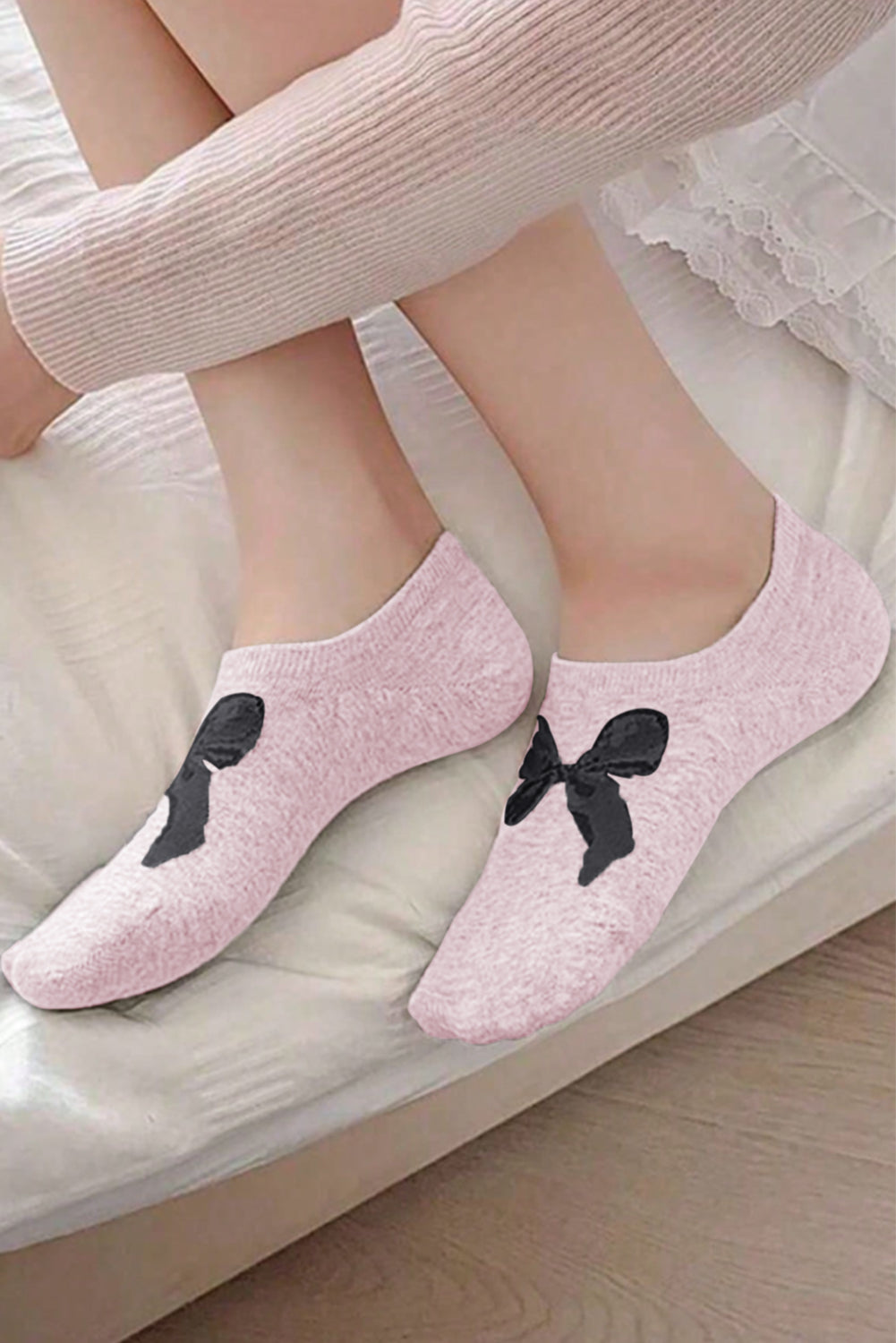 Bow Knot Soft No Show Socks