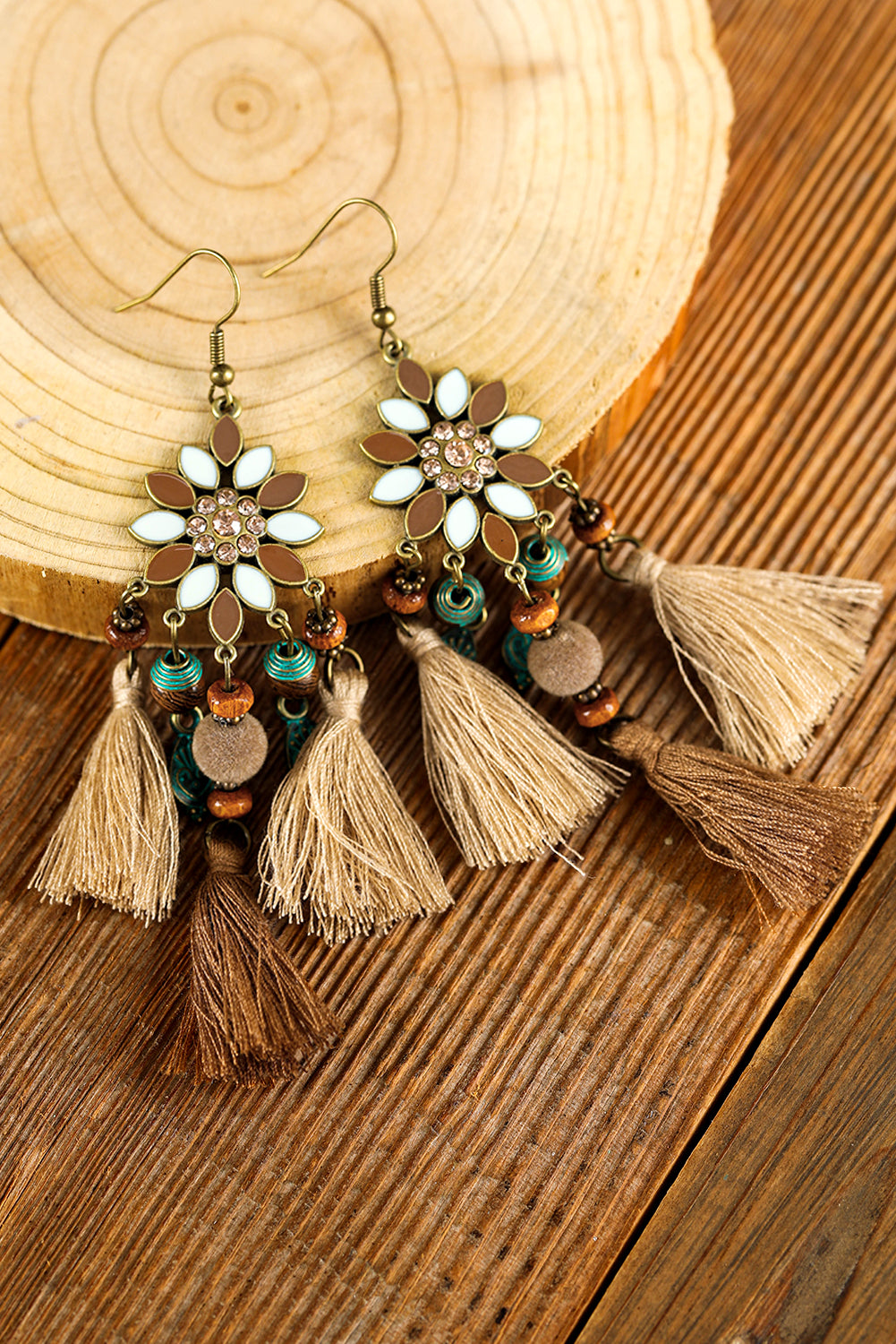 Boucles d'oreilles pendantes à pampilles occidentales