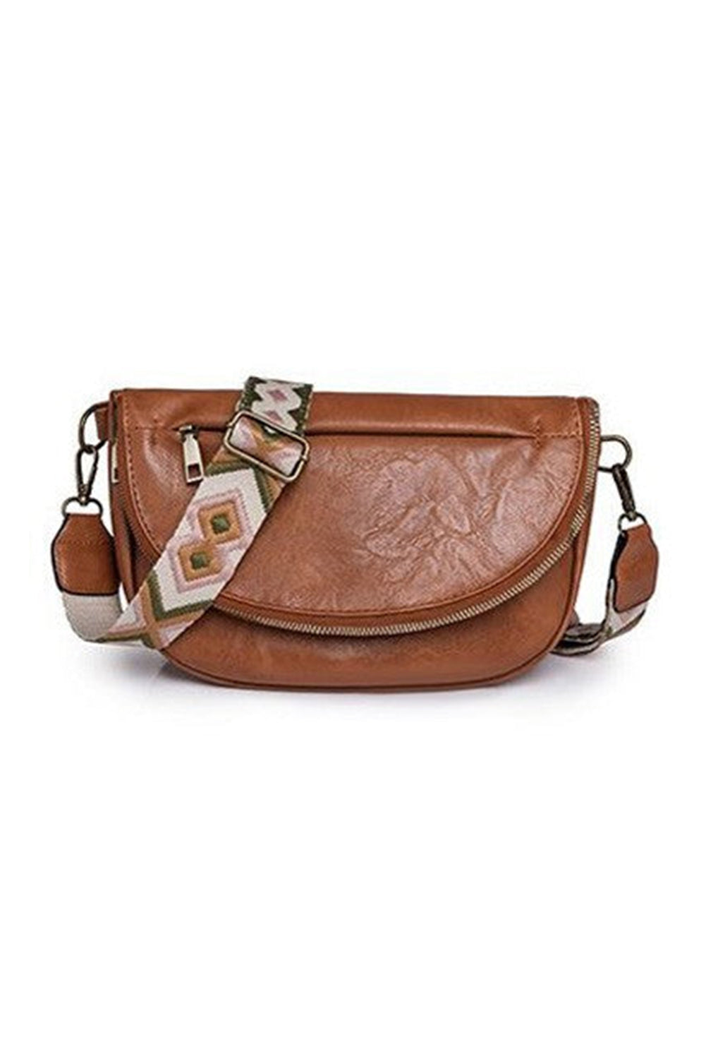 Ethnic Strap Vegan Leather Sling Bag