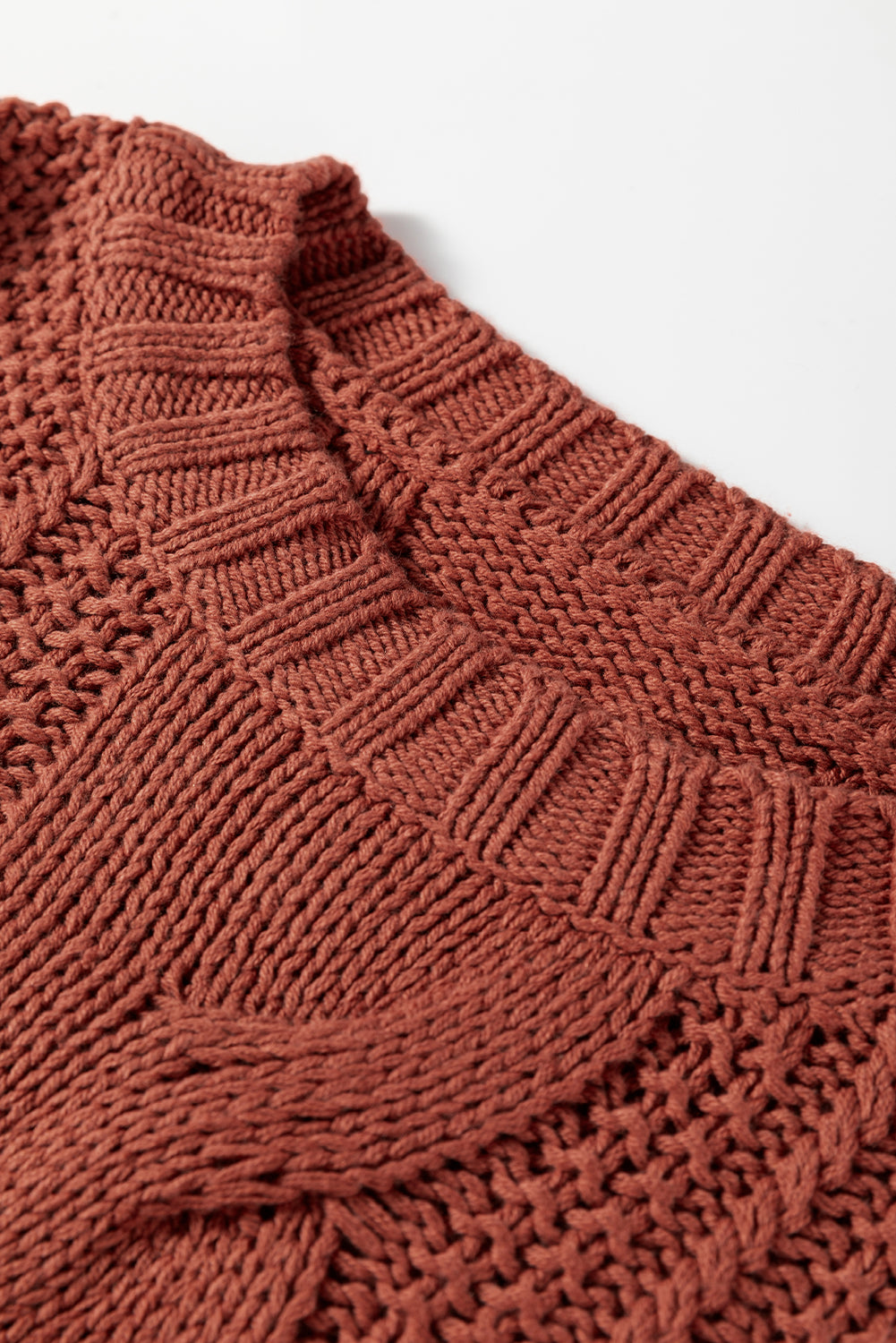 Chunky Fit Slouchy Textured Knit Sweater