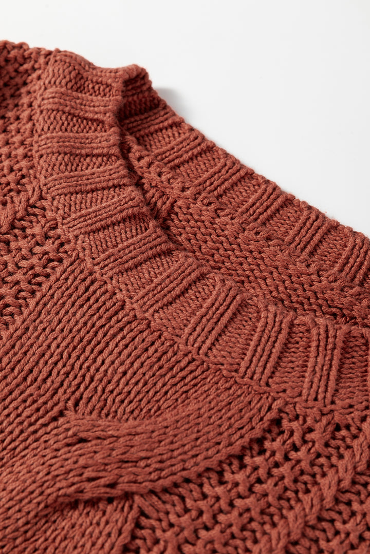 Chunky Fit Slouchy Textured Knit Sweater