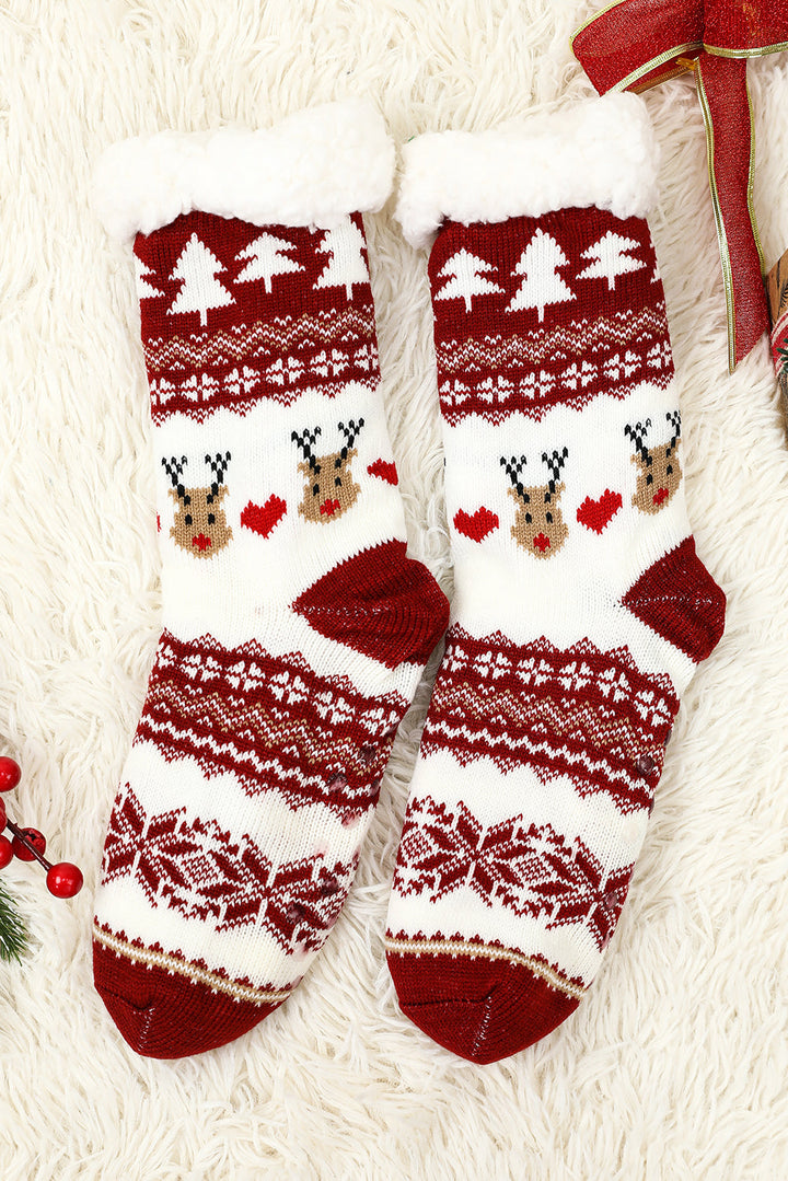 Chaussettes polaires de Noël avec Père Noël et dessin animé
