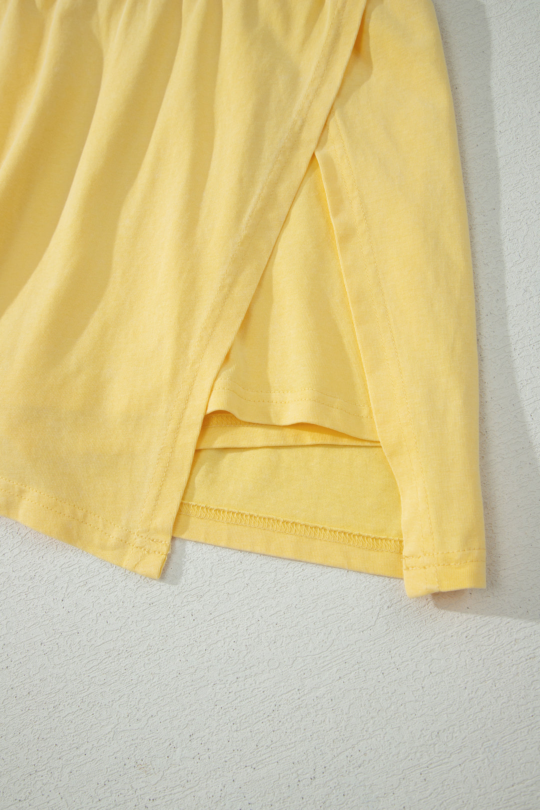Yellow Cream Washed Sleeveless Top Split Skort Cotton 2pcs Outfit
