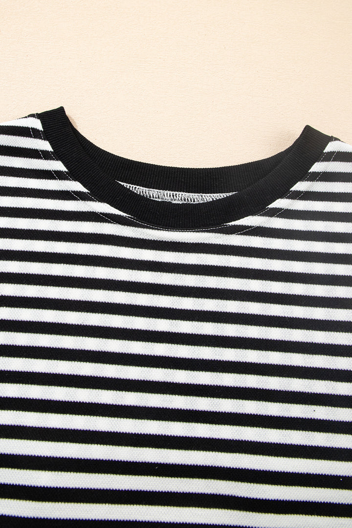 Bowknot Cutout Back Drop Shoulder Wide Bracelet Sleeve Loose Tee
