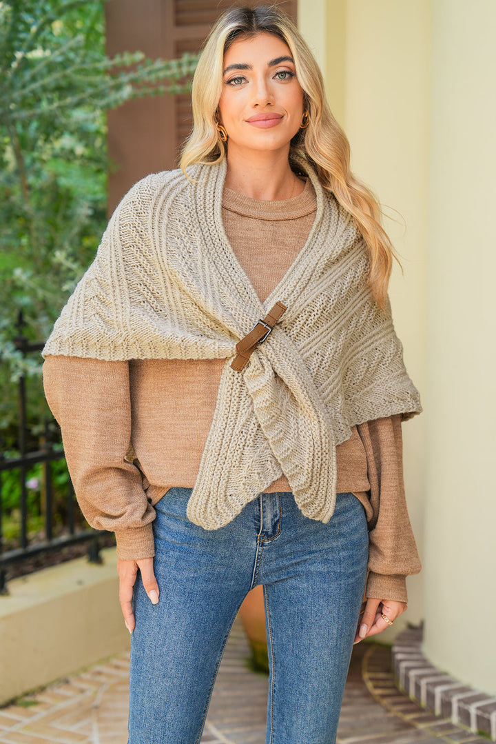 Dreieckiger Schal mit Gürtel aus Kunstleder