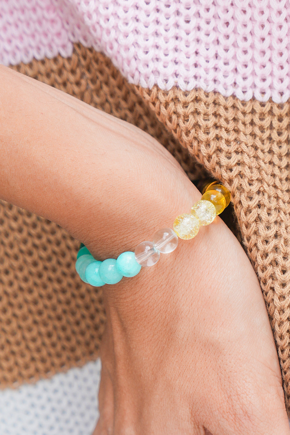 Vintage Crystal Beaded Elastic Bracelet