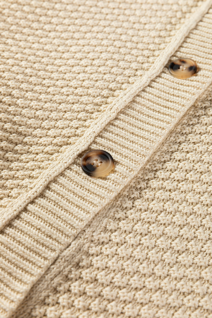 Button Front Cropped Cardigan Sweater