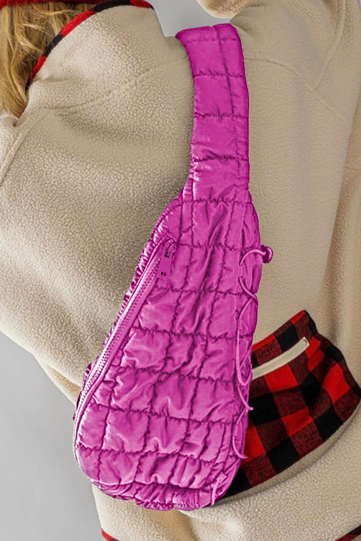 Marshmallow Quilted Drawstring Decor Sling Bag