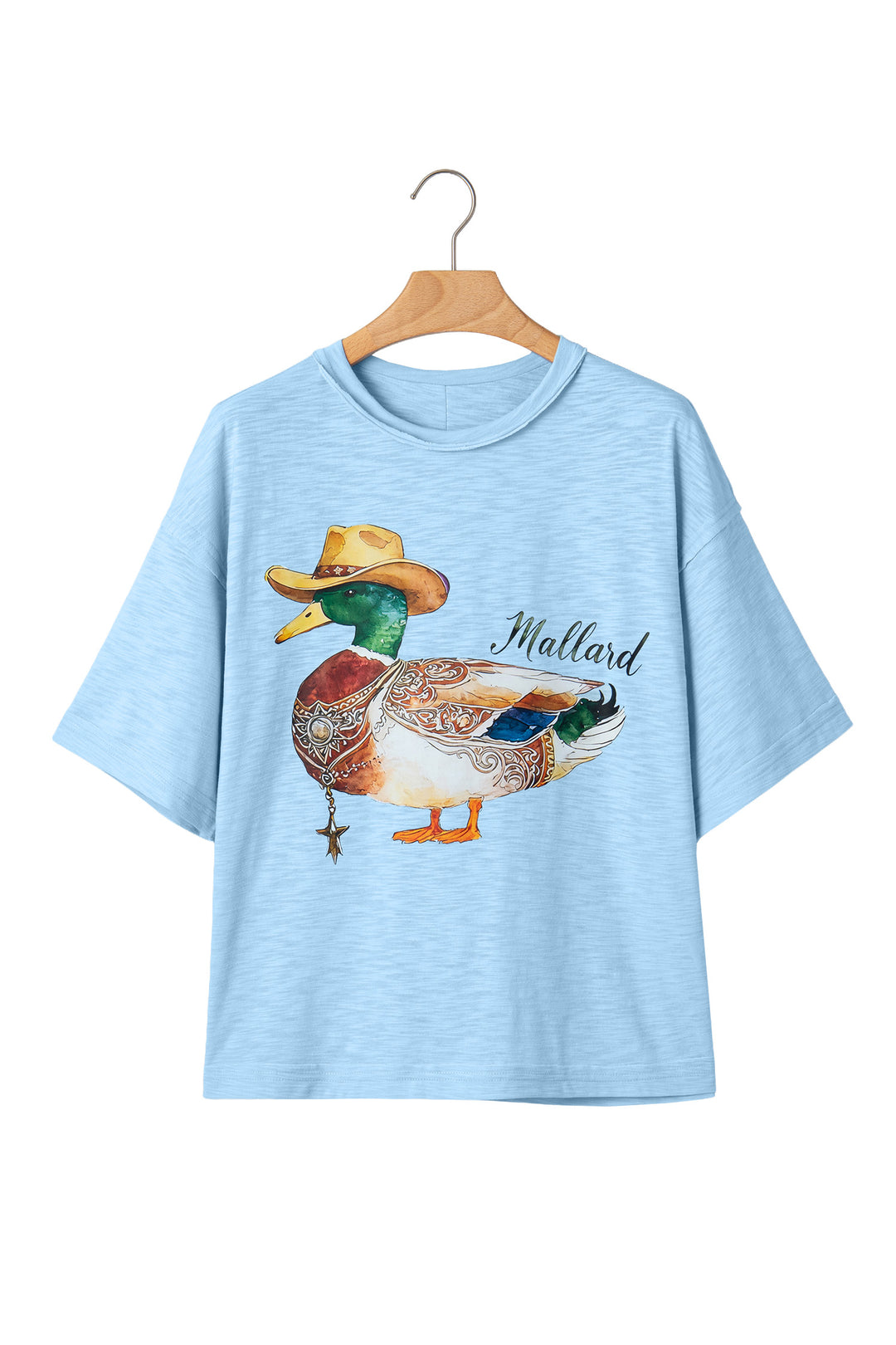 Mist Blue Western Mallard Oversized Tee