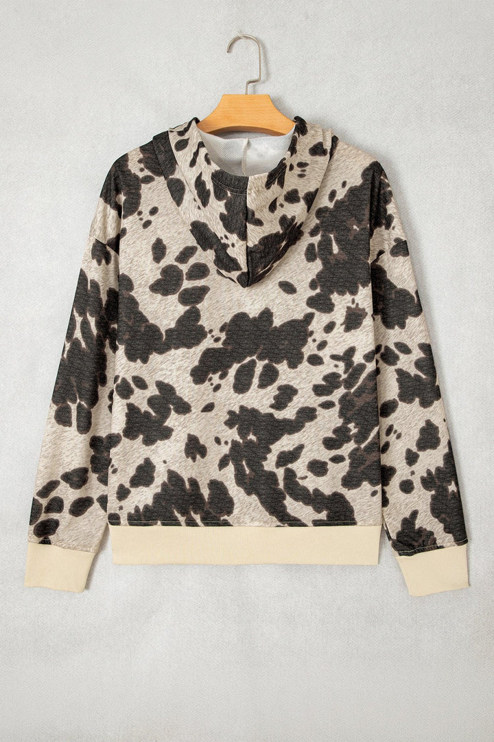 Multicolour Western Print Long Sleeve Pocket Regular Fit Hoodie