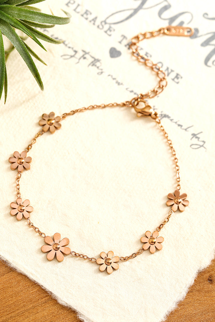 Daisy Plated Alloy Adjustable Bracelet