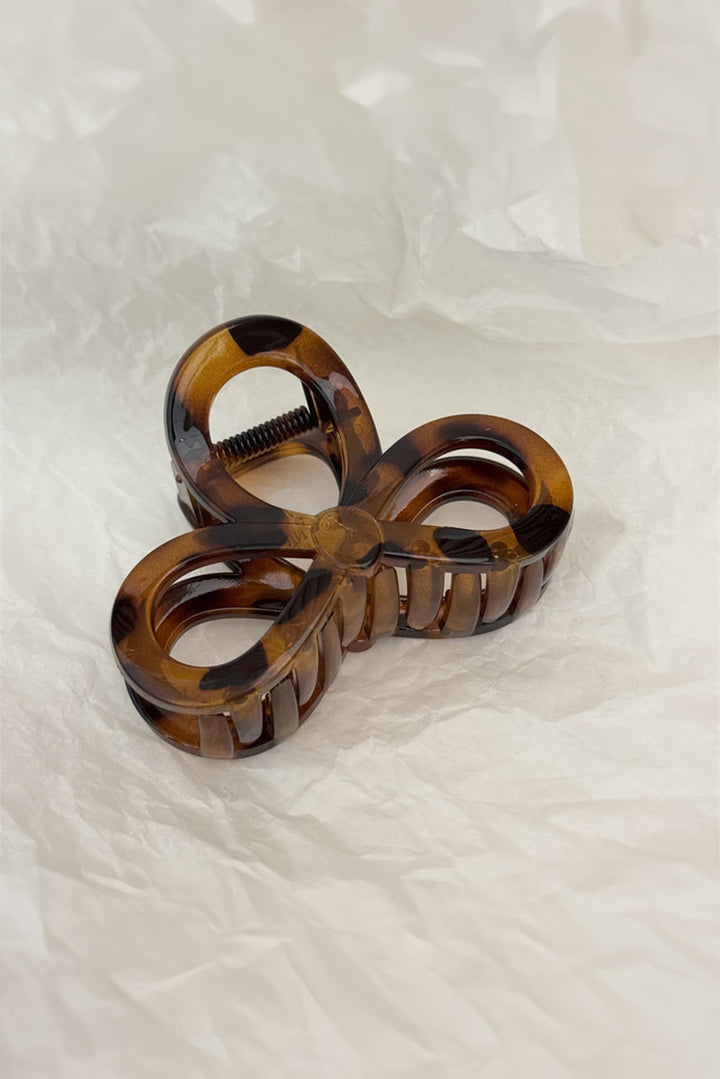 Pince à cheveux ajourée à imprimé léopard