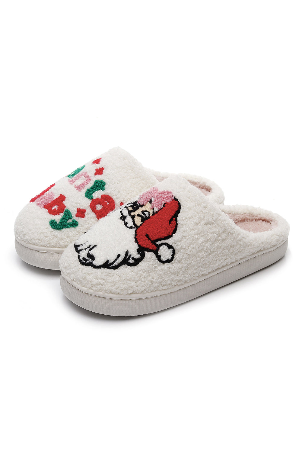 Plush Santa Baby Christmas Asymmetric House Slippers