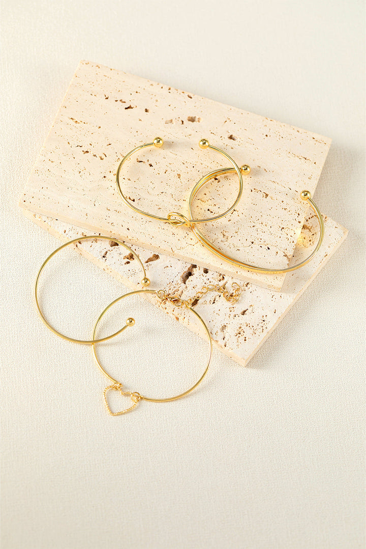 Love Geometric Cross Plated Bracelet 4-piece Set