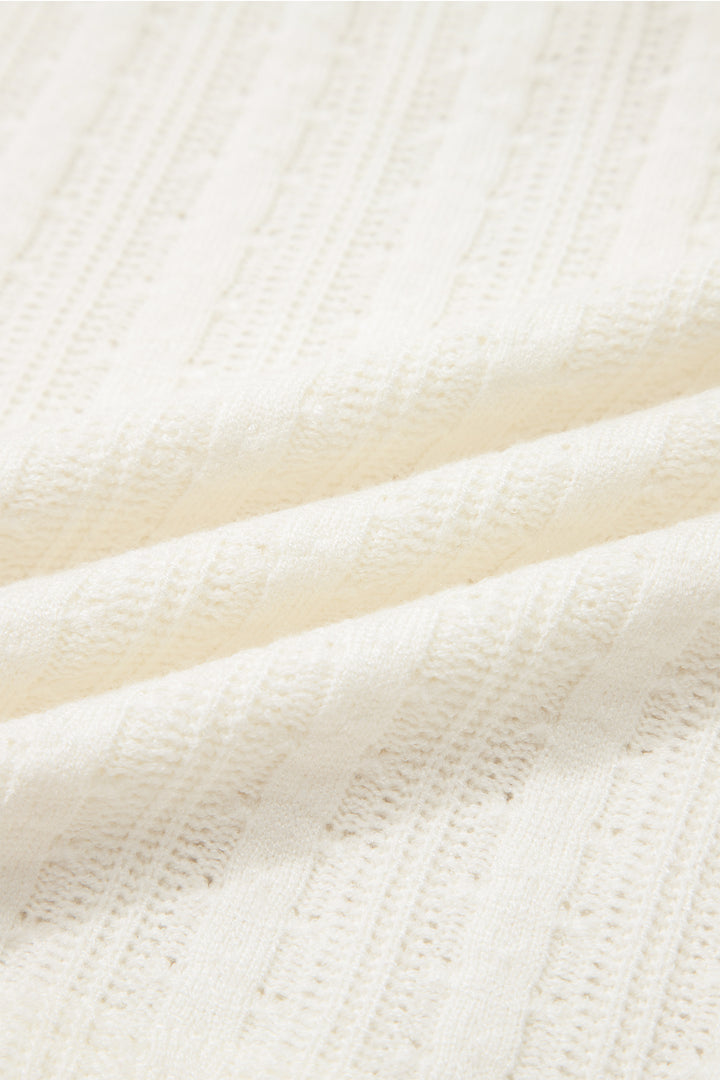 Solid Color Textured Button V Neck Raw Seam Henley Tee