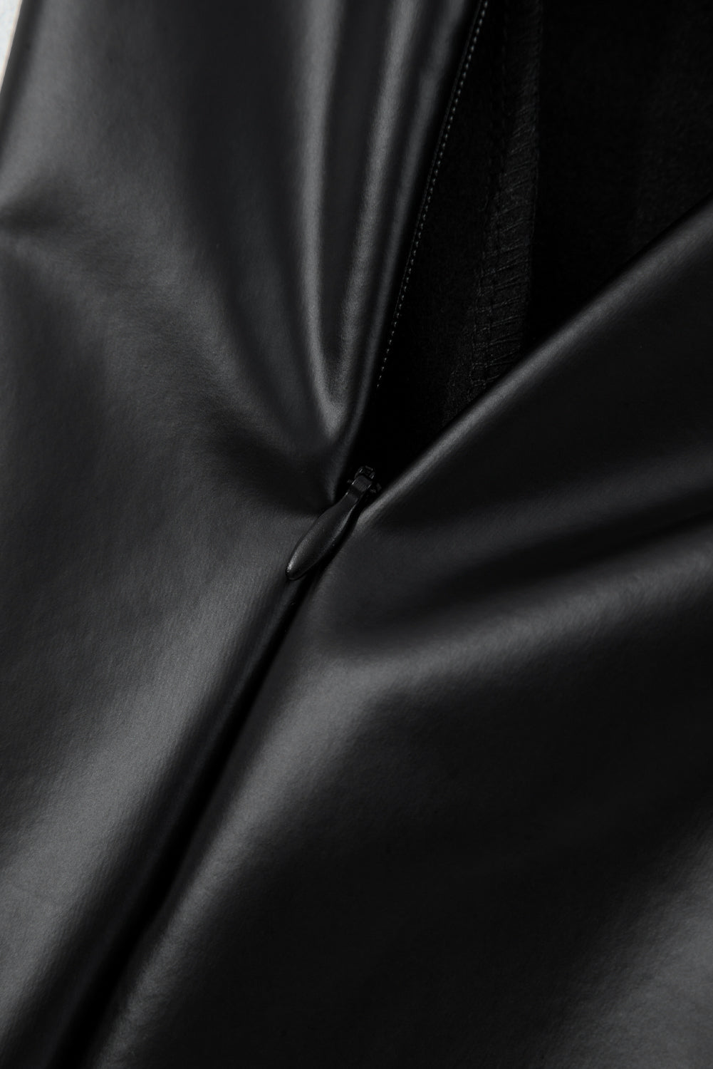 Black Faux Leather Seamed Leg High Waist Leggings