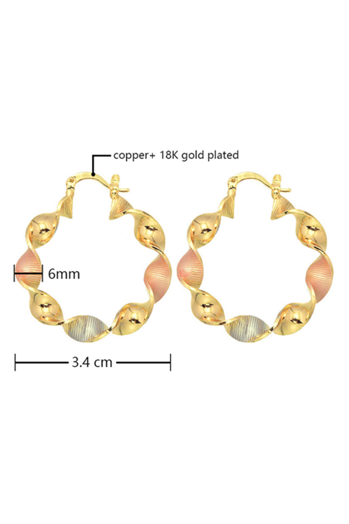 Boucles d'oreilles créoles en alliage plaqué torsadé