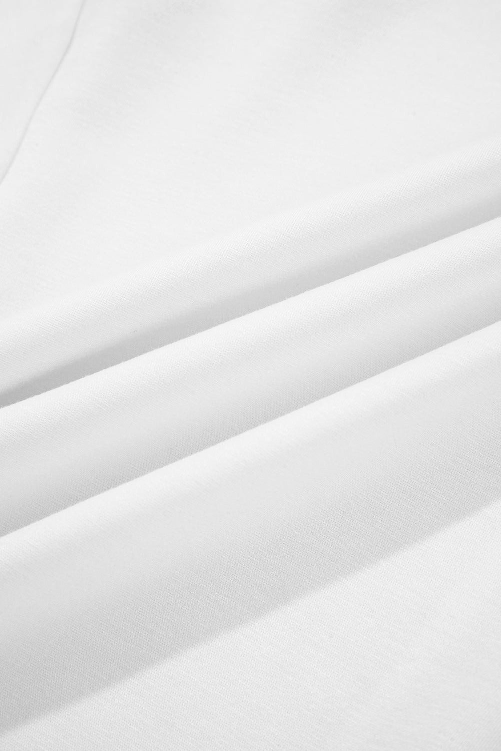 White Solid Color Zip Up Knit Puff Sleeve Jacket