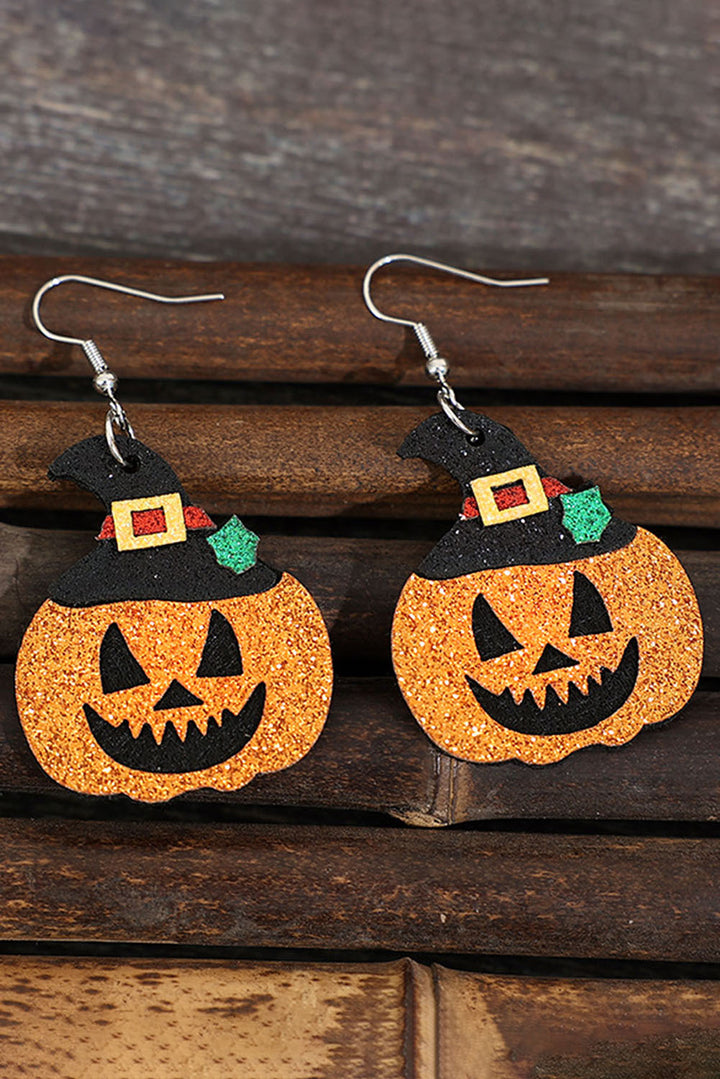 Boucles d'oreilles pendantes citrouille d'Halloween