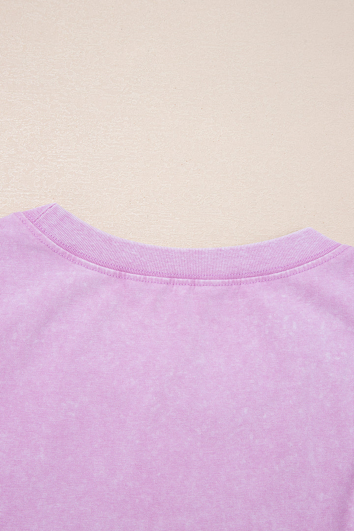 Phalaenopsis Mineral Wash Patched Chest Pocket Casual Tank Top