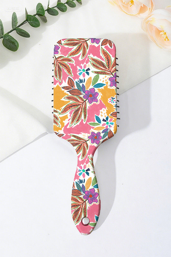 Boho Vacation Floral Print Large Cushion Paddle Comb