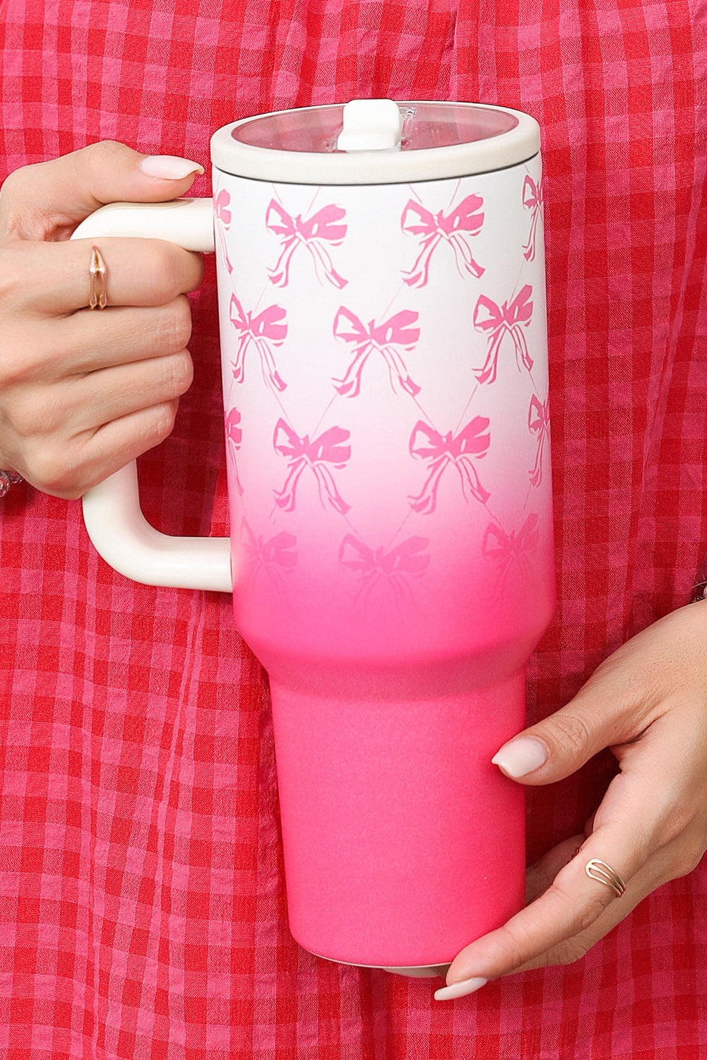 Bow Knot Gradient Color Print Large Vacuum Cup