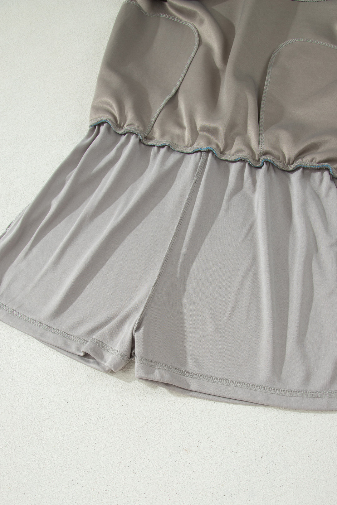 Smoke Green Contrast Trim Zip Up Sporty Jacket Mini Skort 2pcs Set