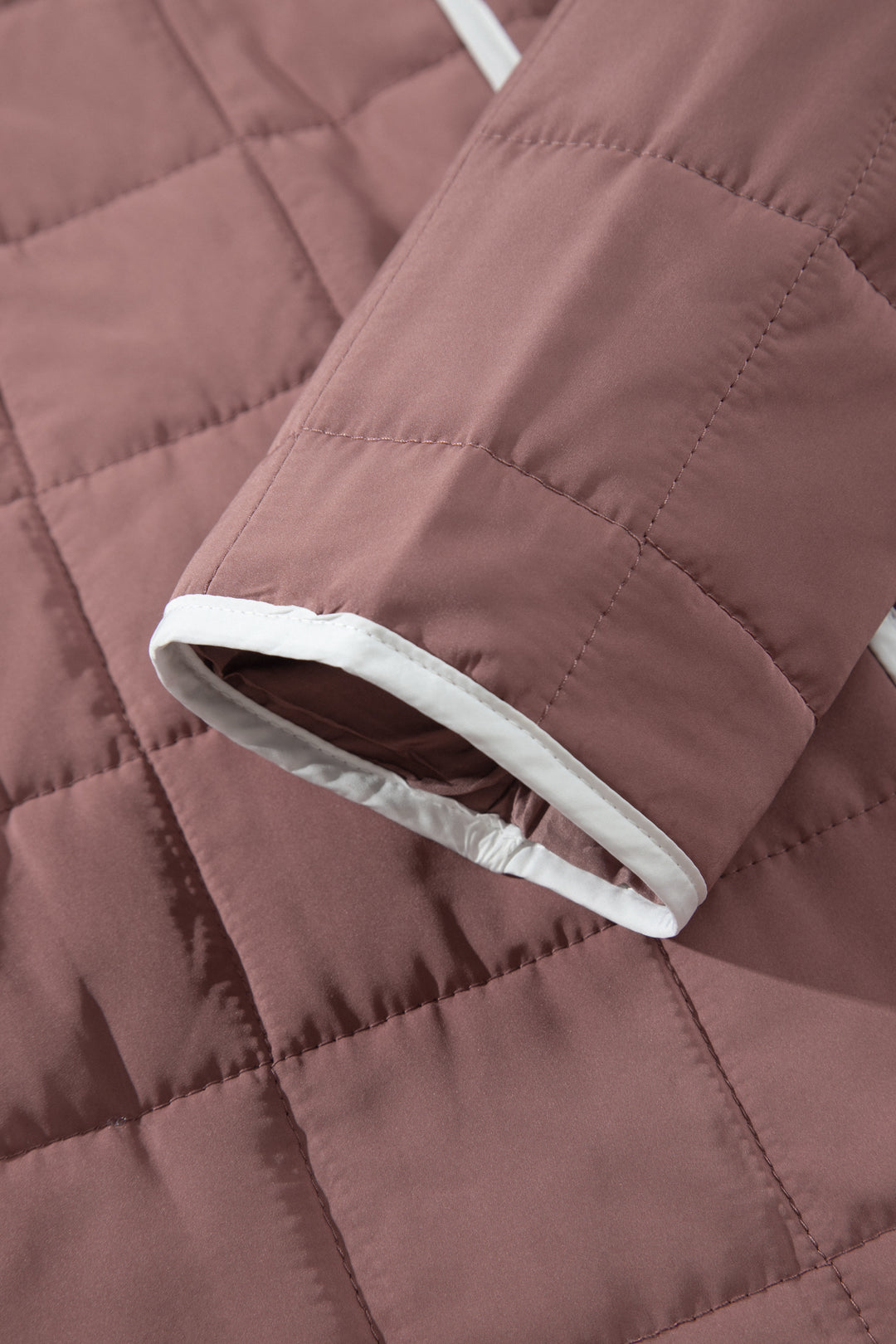 Old Rose Quilted Metal Button Pocket Jacket