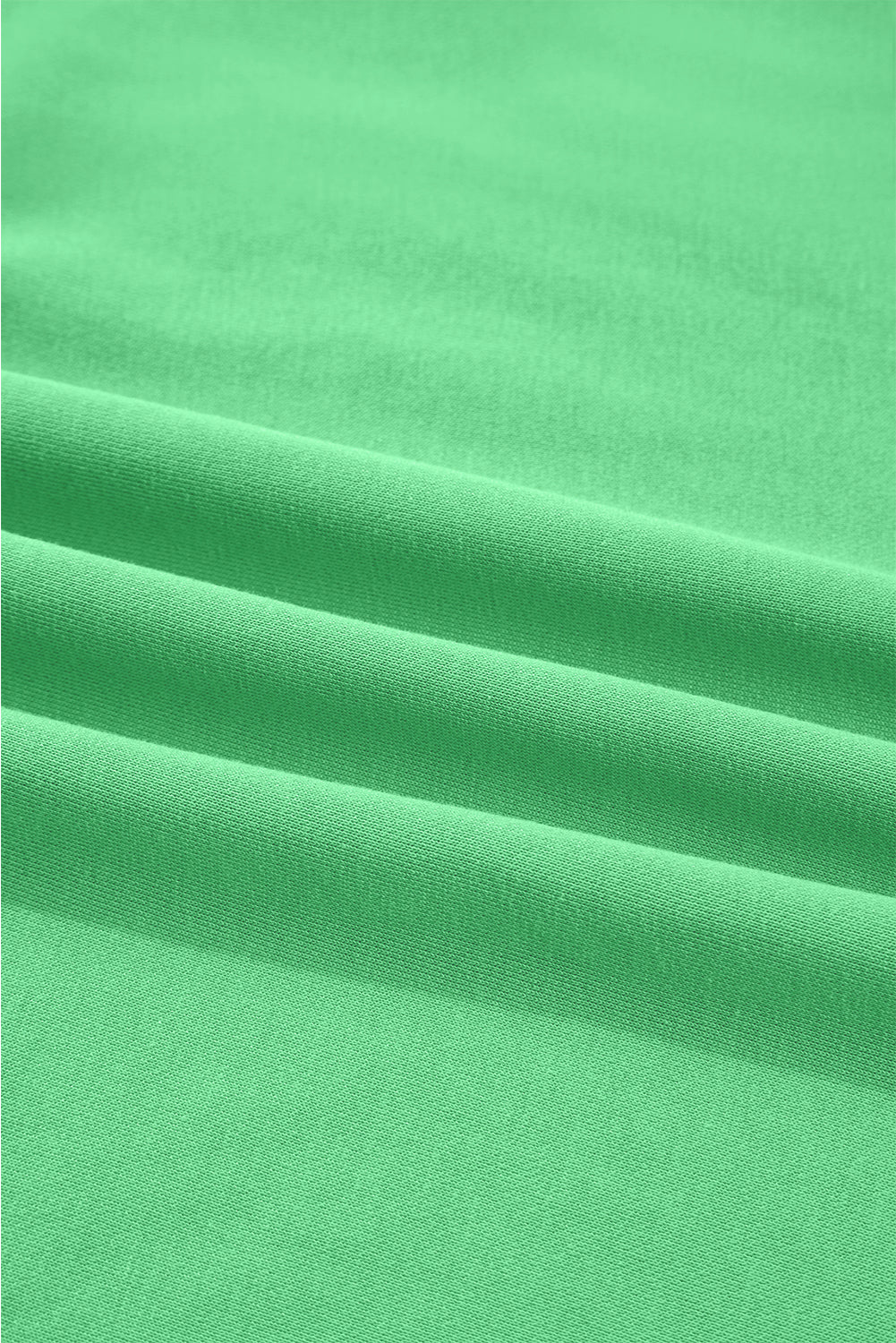 Bright Green Drop Shoulder Puff Sleeve Crop Pullover Drawstring Wide Leg Pants Set
