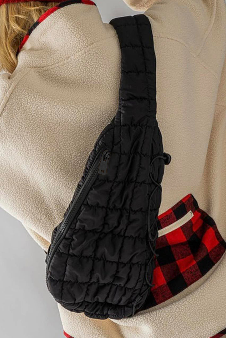Marshmallow Quilted Drawstring Decor Sling Bag