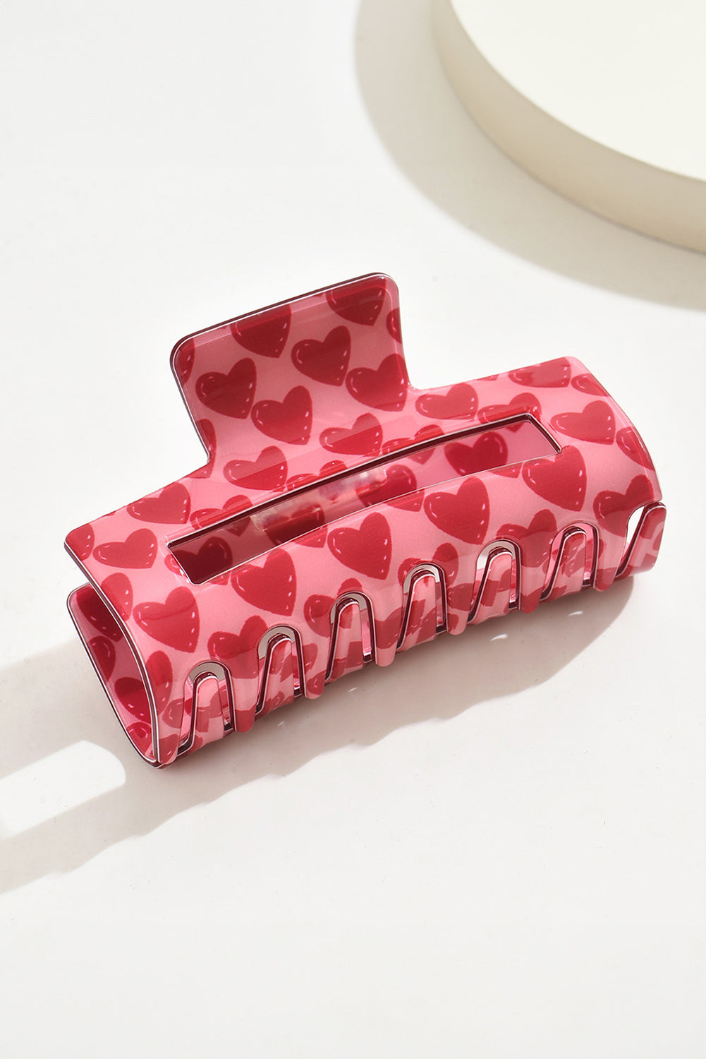 Heart Print Hollow Out Square Hair Claw Clip