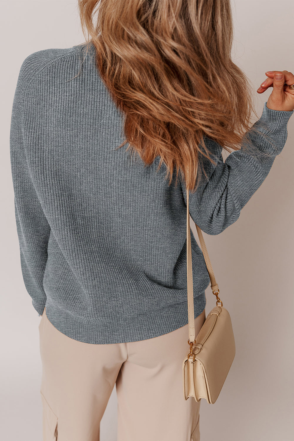Chunky Buttoned Front Round Neck Cardigan Sweater