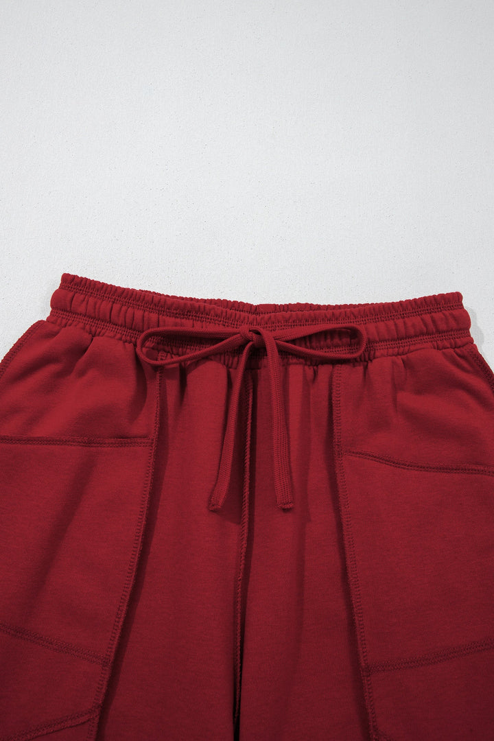 Racing Red Drop Shoulder Boxy Tee and Barrel Pants Set