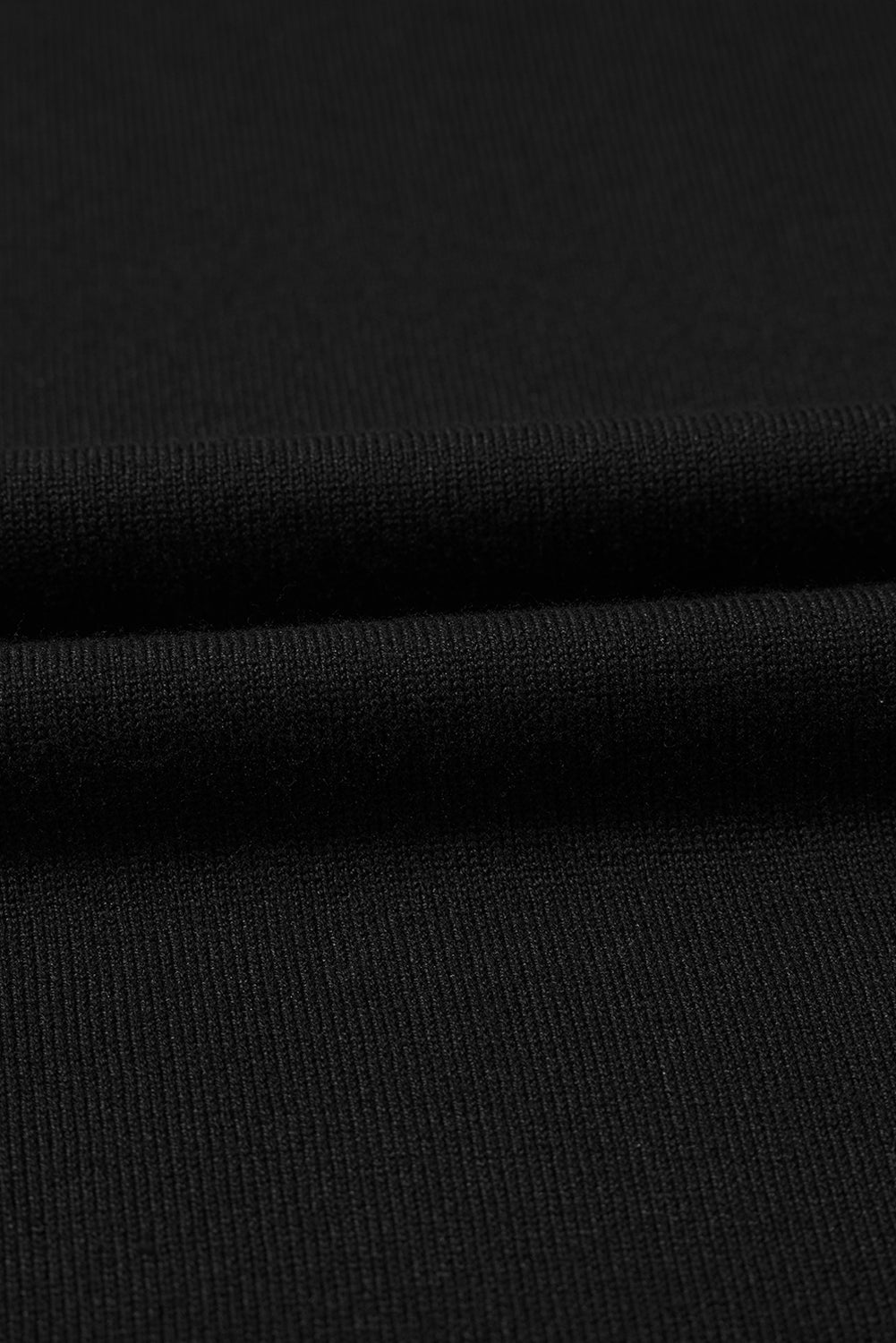 Black Contrast Striped Trim Round Neck Half Sleeve Sweater
