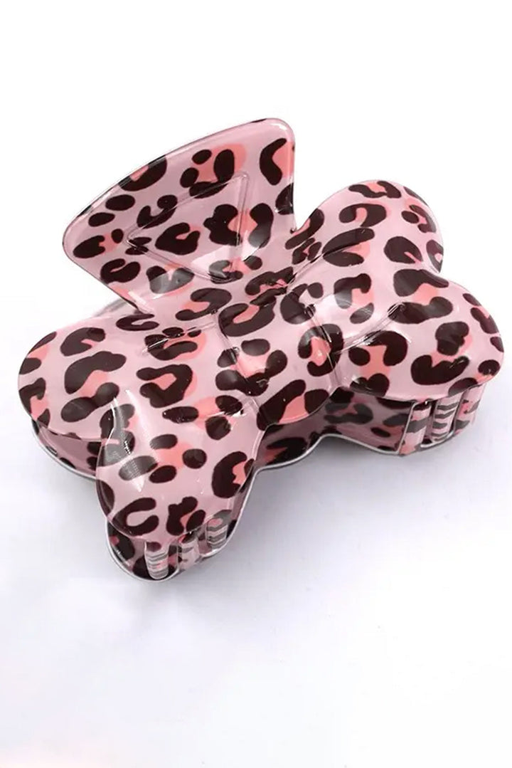 Leopard Print Bowknot Shape Claw Clip
