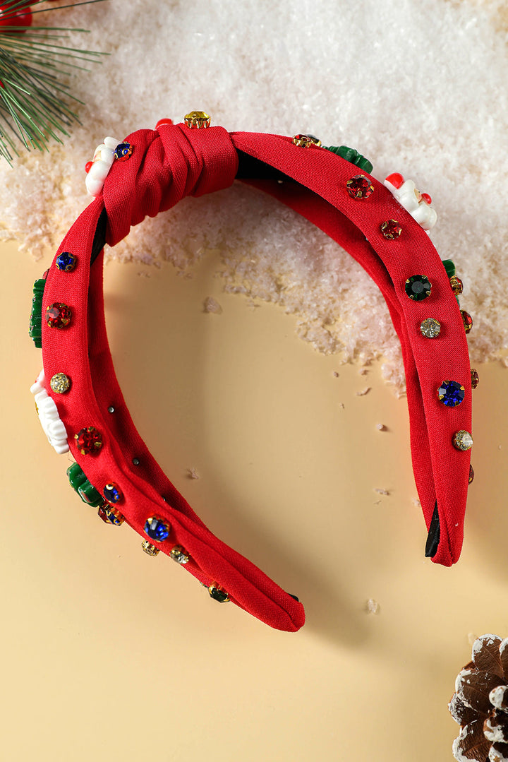Bandeau noué en strass à motif de Noël
