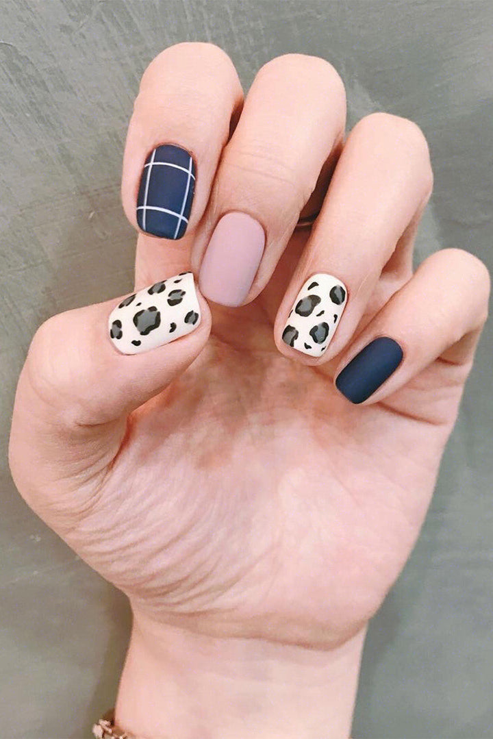 Autocollants pour ongles en gel givré léopard