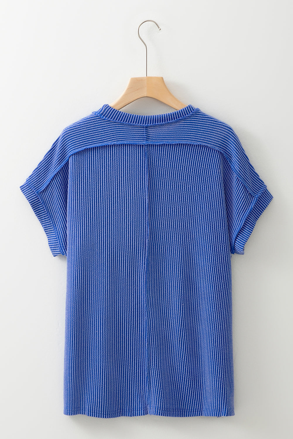 textured knit exposed stitching t shirt