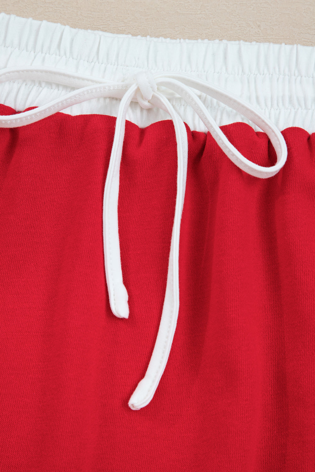 Fiery Red Varsity Stripe Detail Pullover Mini Skort Set