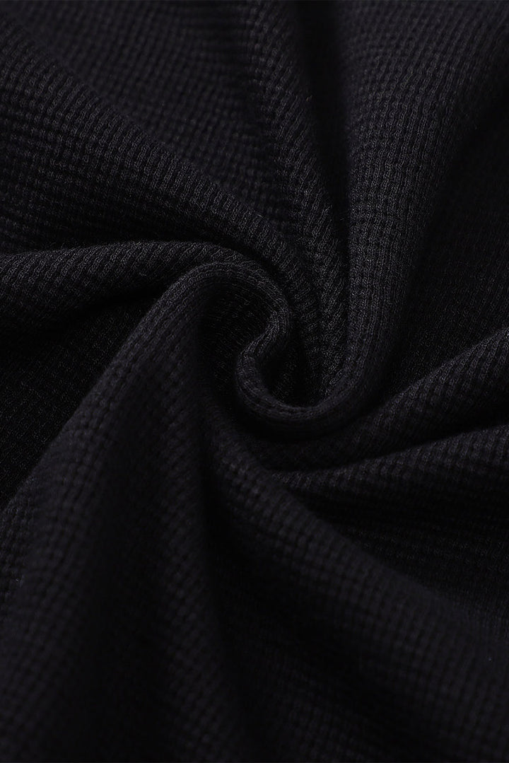 Waffle Knit Henley Top