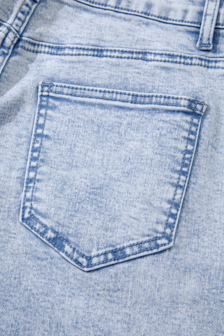 Beau Blue Light Washed Pull On Barrel Jeans