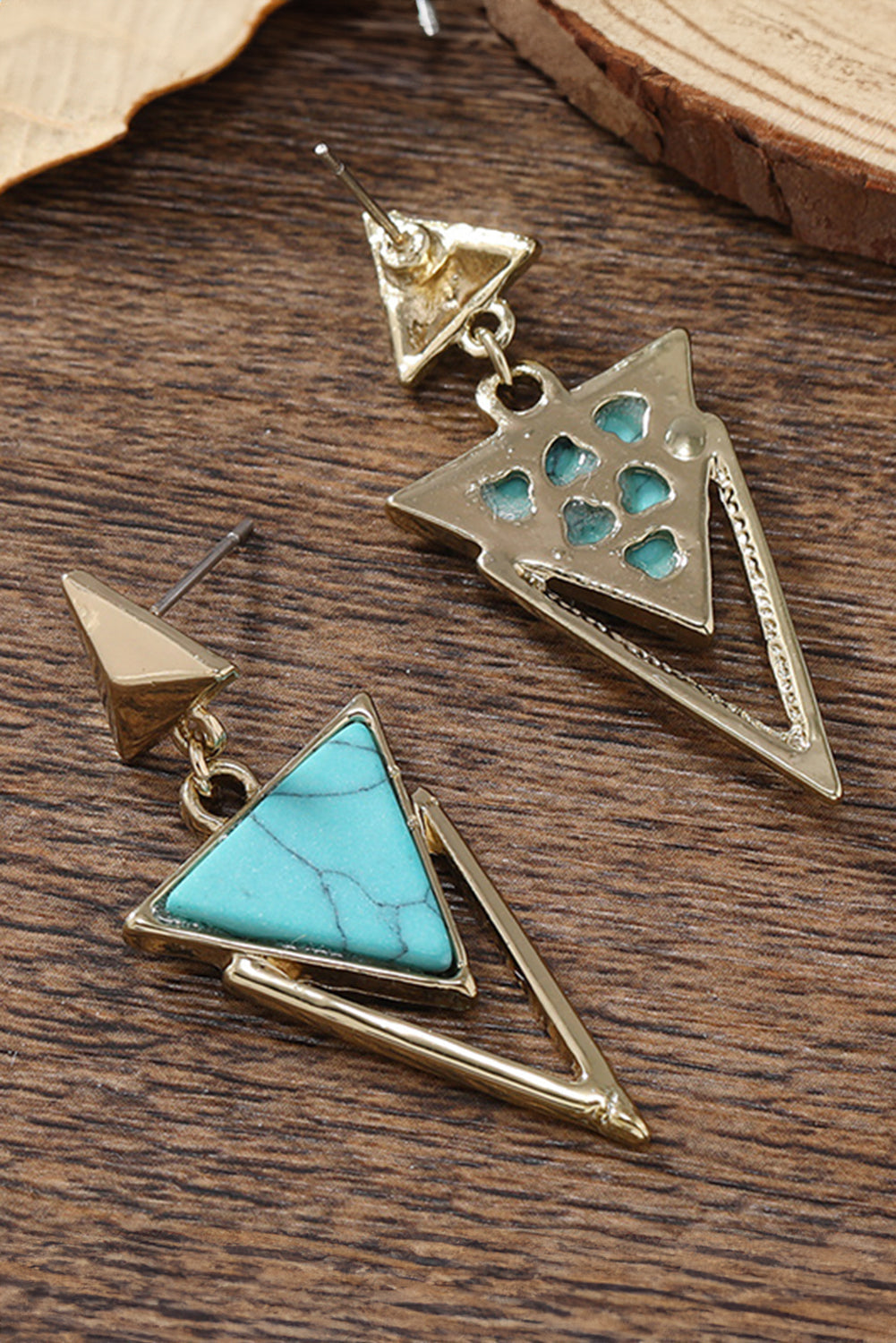 Boucles d'oreilles pendantes à trois triangles