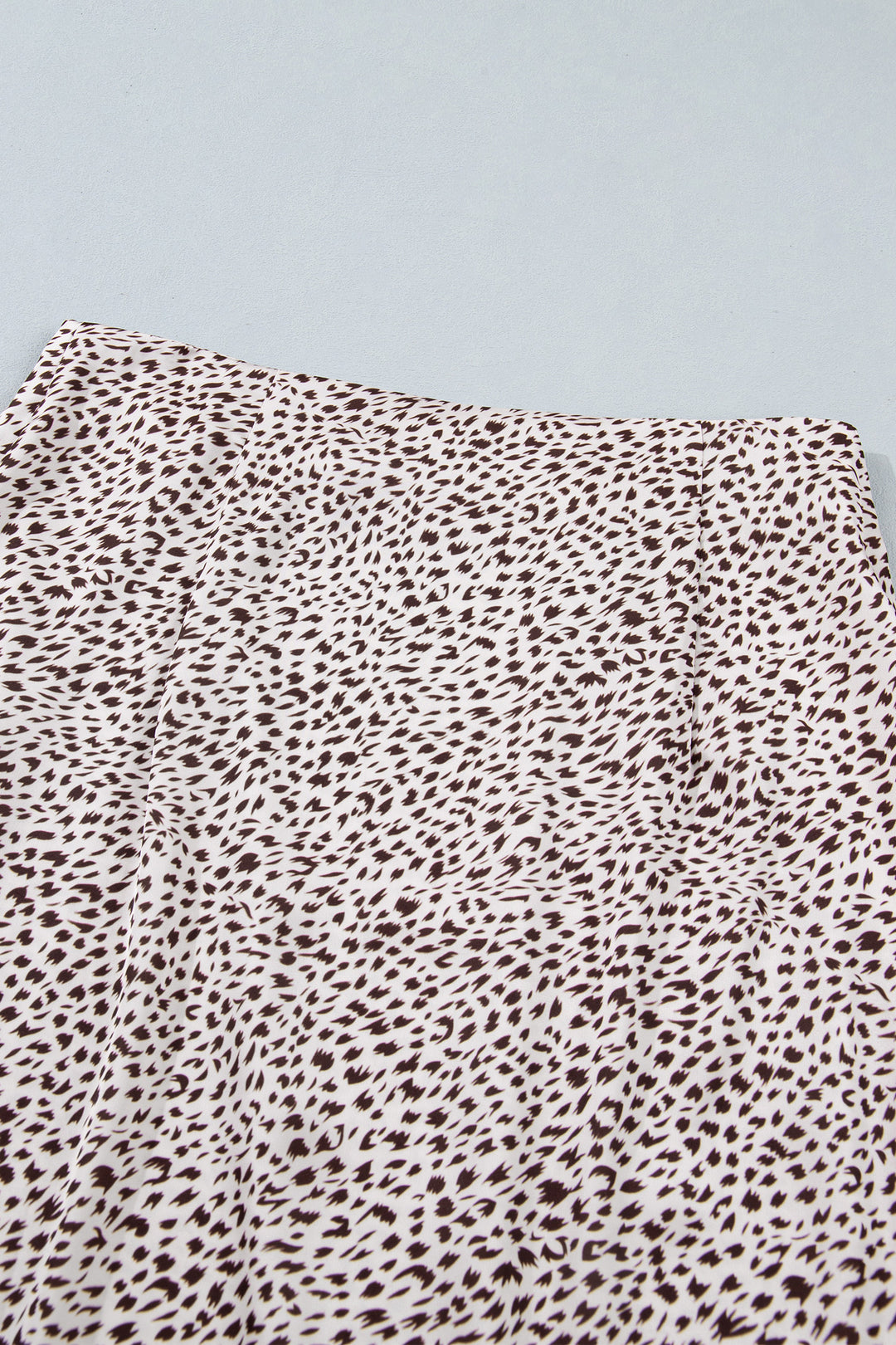 Fashion Brown Cheetah Print Trim Split Long Western Skirt