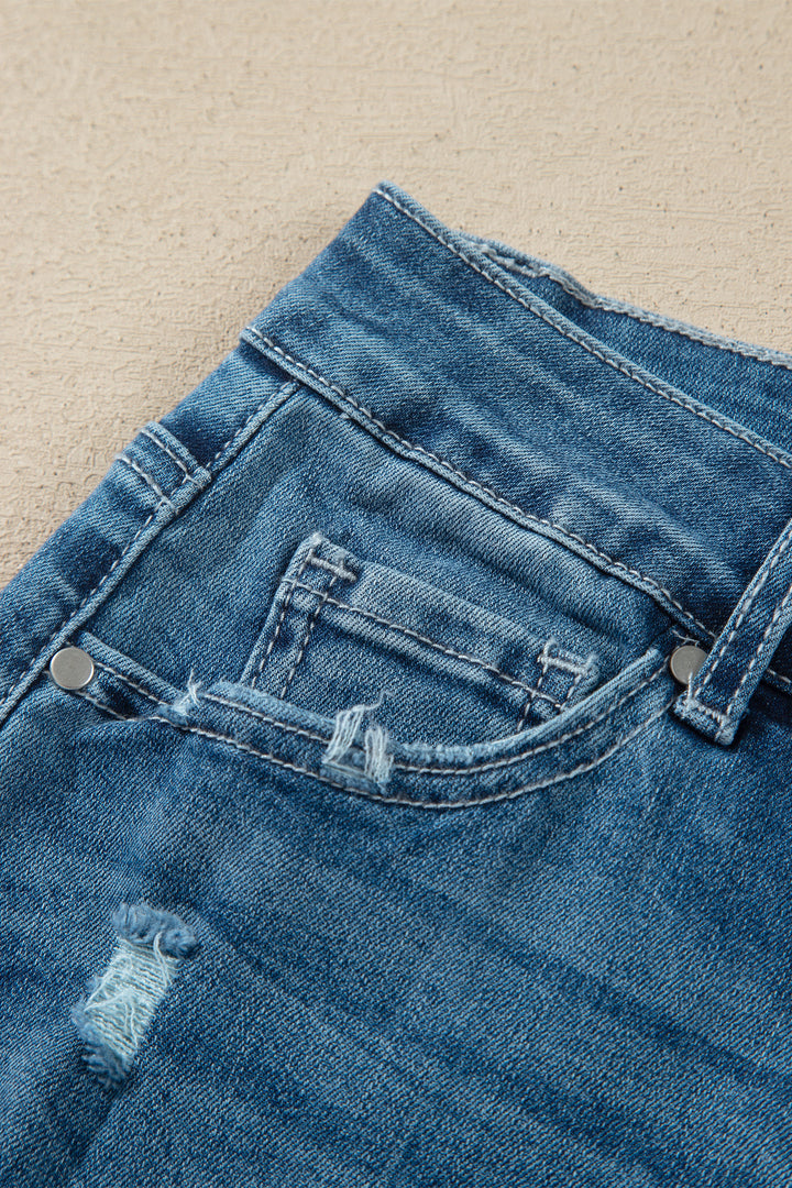 Women Ashleigh Blue High Waist Frayed Hem Flare Jeans