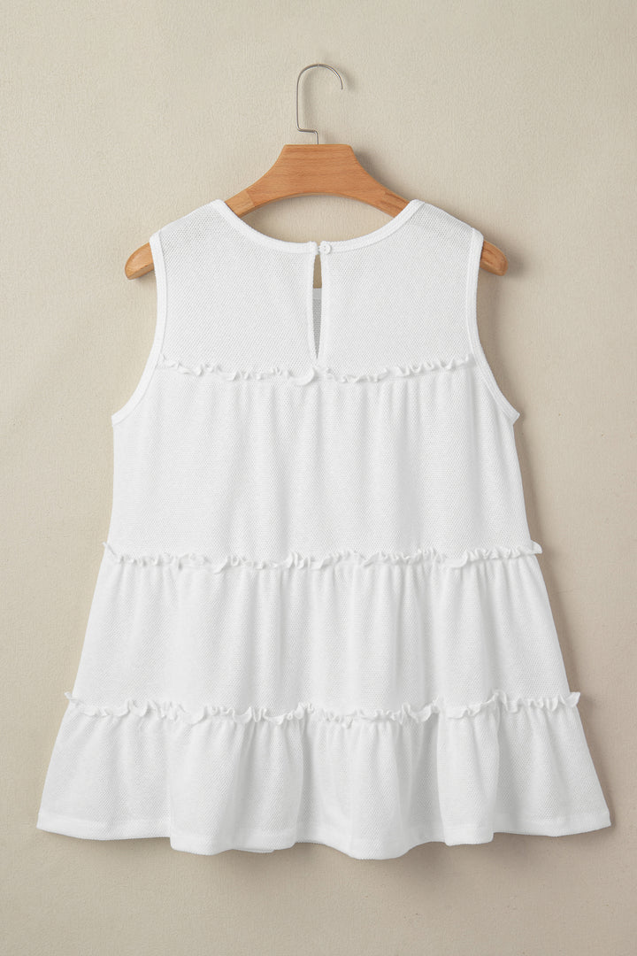 Tiered Frill Trim A-line Tank Top