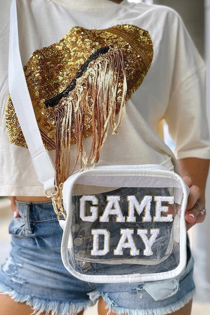 GAME DAY Rugby Football Transparente Umhängetasche