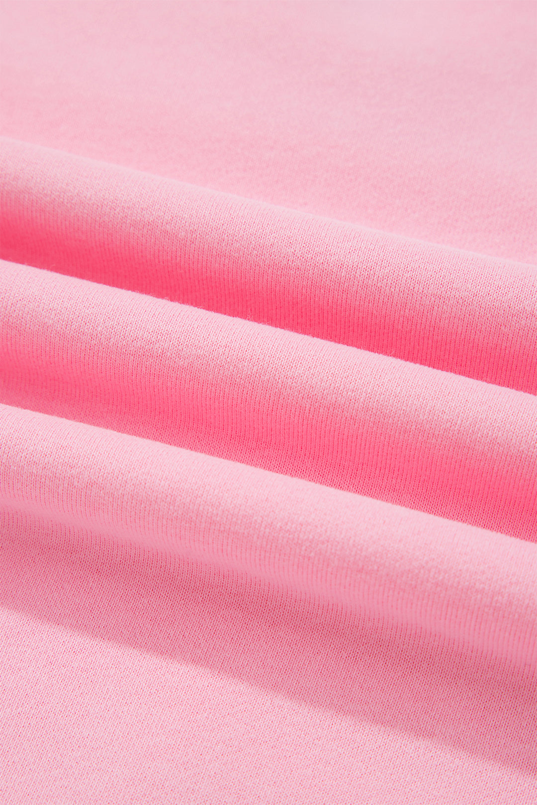 Pink Piping Trim Long Sporty Pullover Drawstring Elastic Waist Shorts Set