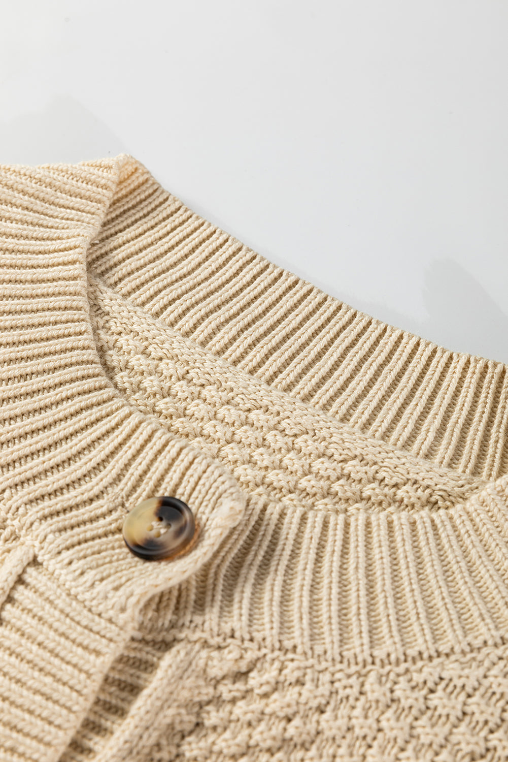 Button Front Cropped Cardigan Sweater