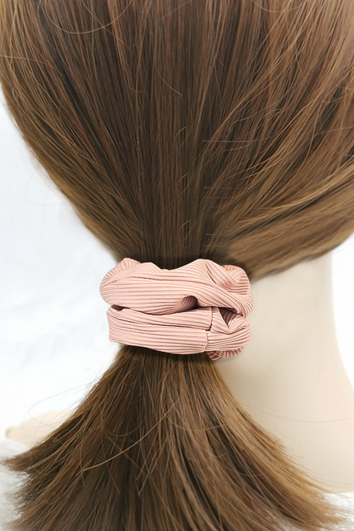 Ribbed Hair Scrunchie with Hidden Zipper Pocket