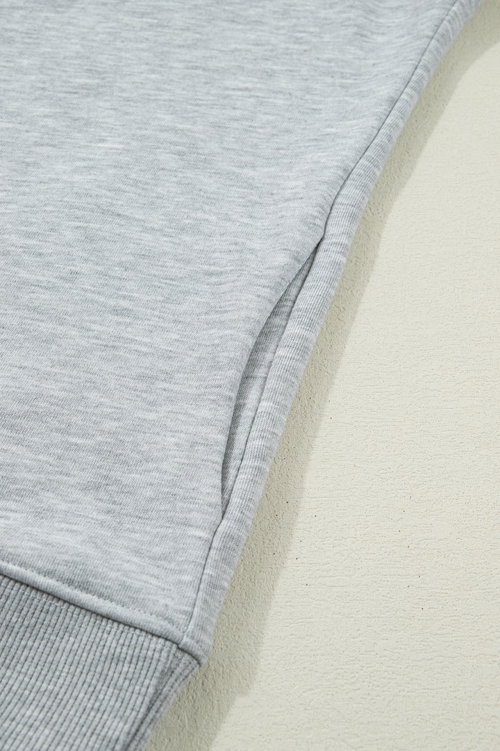 Light Grey Solid Color High Neck Cap Sleeve Loose Top